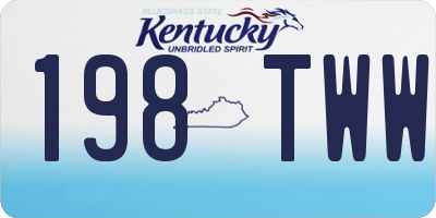 KY license plate 198TWW