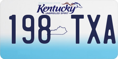 KY license plate 198TXA
