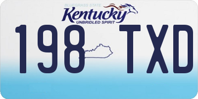 KY license plate 198TXD