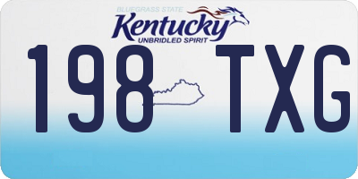 KY license plate 198TXG