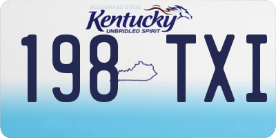 KY license plate 198TXI