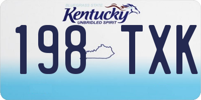 KY license plate 198TXK