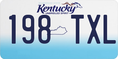 KY license plate 198TXL