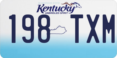 KY license plate 198TXM