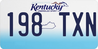 KY license plate 198TXN