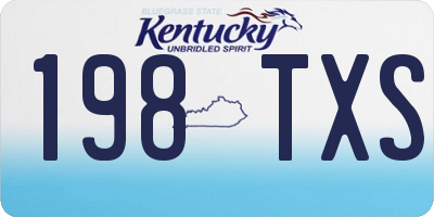 KY license plate 198TXS