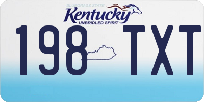 KY license plate 198TXT