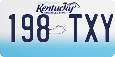 KY license plate 198TXY