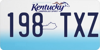 KY license plate 198TXZ