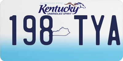KY license plate 198TYA