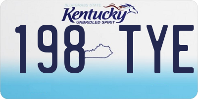 KY license plate 198TYE