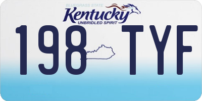 KY license plate 198TYF