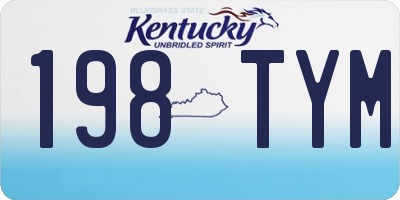 KY license plate 198TYM
