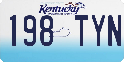 KY license plate 198TYN