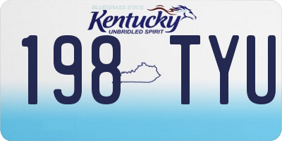 KY license plate 198TYU