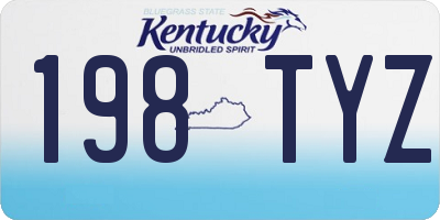 KY license plate 198TYZ