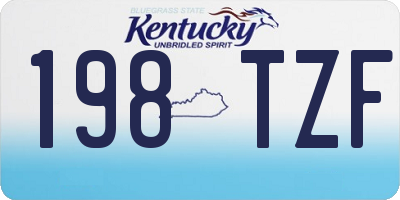 KY license plate 198TZF