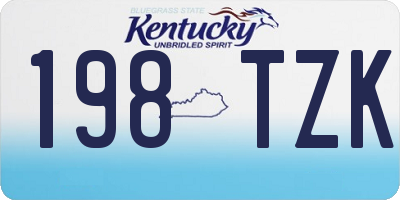 KY license plate 198TZK