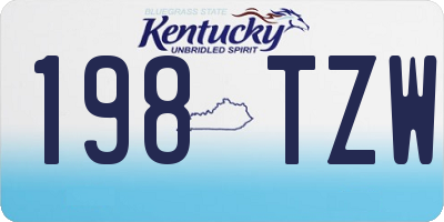 KY license plate 198TZW