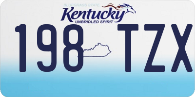 KY license plate 198TZX