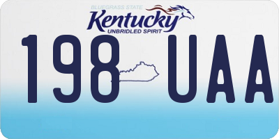 KY license plate 198UAA