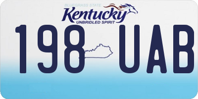 KY license plate 198UAB