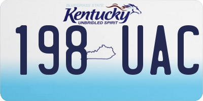 KY license plate 198UAC
