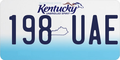 KY license plate 198UAE