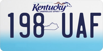 KY license plate 198UAF