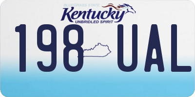 KY license plate 198UAL