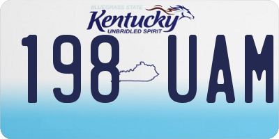 KY license plate 198UAM