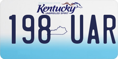 KY license plate 198UAR