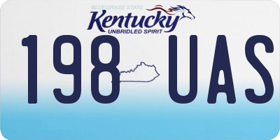 KY license plate 198UAS