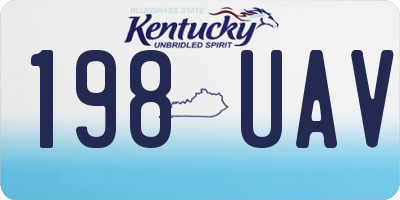 KY license plate 198UAV