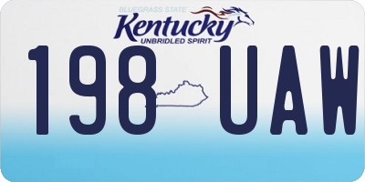 KY license plate 198UAW