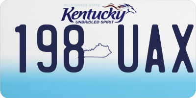 KY license plate 198UAX