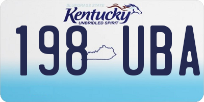 KY license plate 198UBA