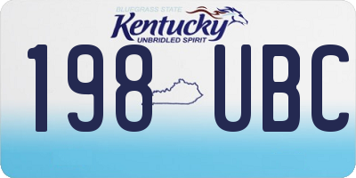 KY license plate 198UBC