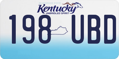 KY license plate 198UBD
