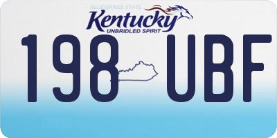 KY license plate 198UBF