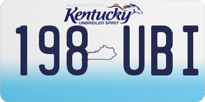 KY license plate 198UBI