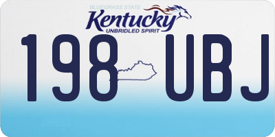 KY license plate 198UBJ