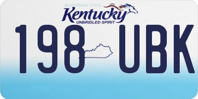 KY license plate 198UBK