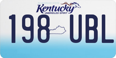 KY license plate 198UBL