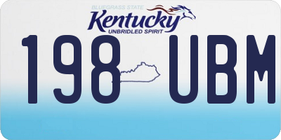 KY license plate 198UBM