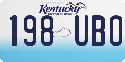 KY license plate 198UBO
