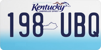 KY license plate 198UBQ