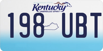 KY license plate 198UBT