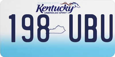 KY license plate 198UBU