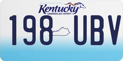 KY license plate 198UBV